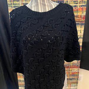 Black knitted Poncho, XS